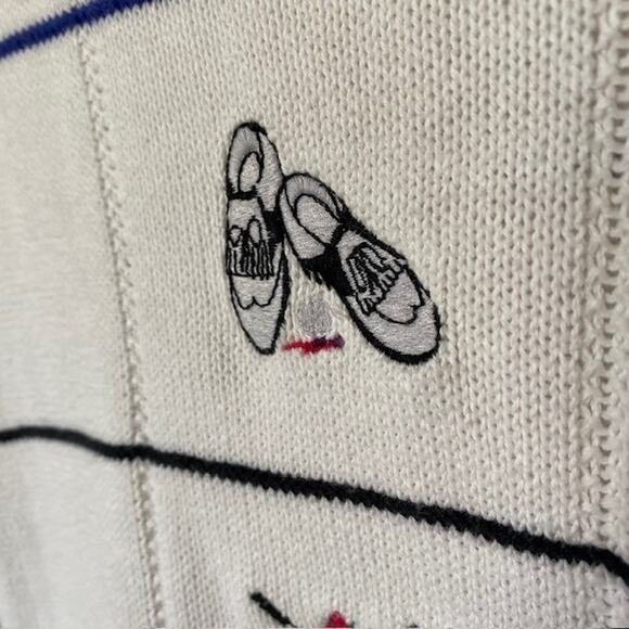 VINTAGE Isle of Cotton Crewneck Pullover Sweater Embroidered Men's Medium - Picture 4 of 11